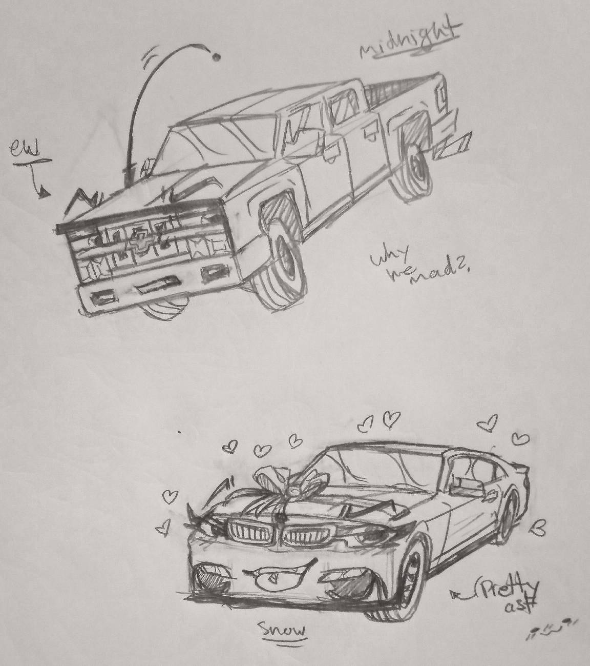 car doodles (sketch)