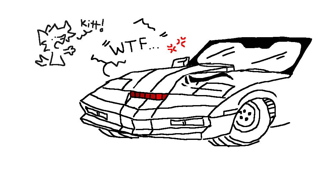 kitt isnt impressed (laptop art)
