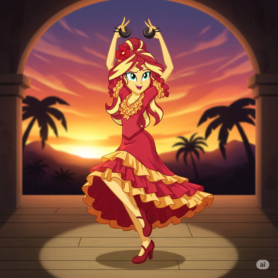 Sunset shimmer peforming Flamenco 2 by TrueMasterEX on DeviantArt