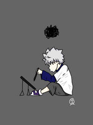 Killua trying to draw