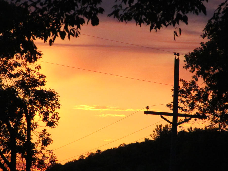 Telephone pole sunrise