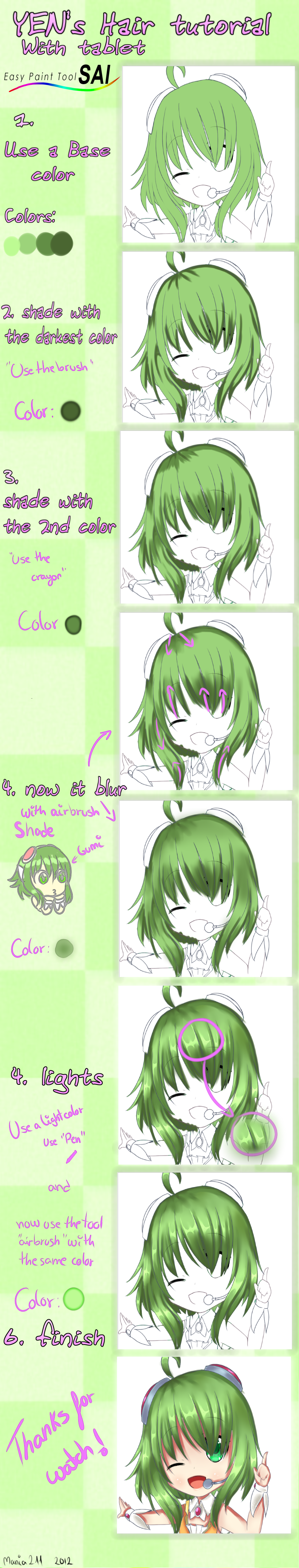 Sai Tutorial : Hair color