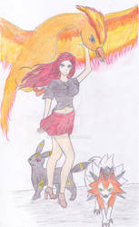 Viivi and Moltres,Umbreon ja Lycanroc dusk