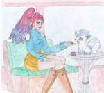 In cafe