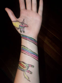 Lady Rainicorn on mah Forearm.