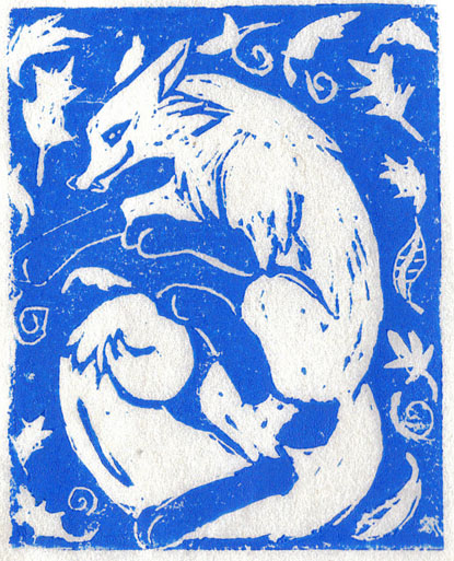 blue fox print