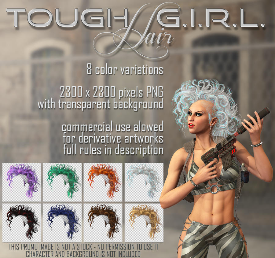 Tough Girl - PAINTED HAIR STOCK