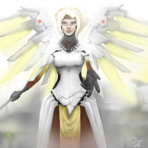 Mercy [commission] [fanart - Overwatch : Blizzard]