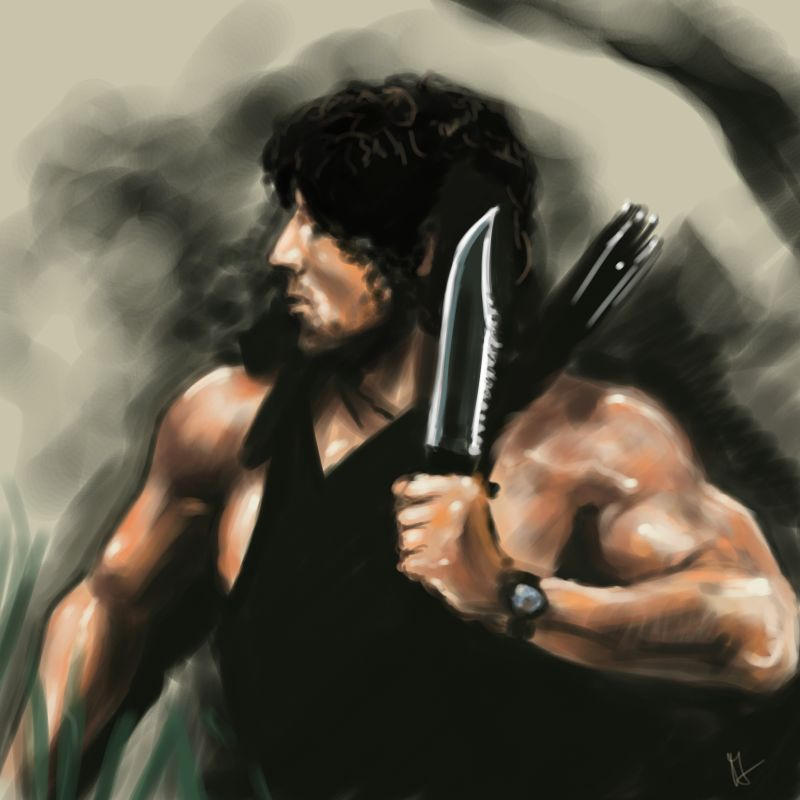 Rambo 2 sketch by admat on DeviantArt