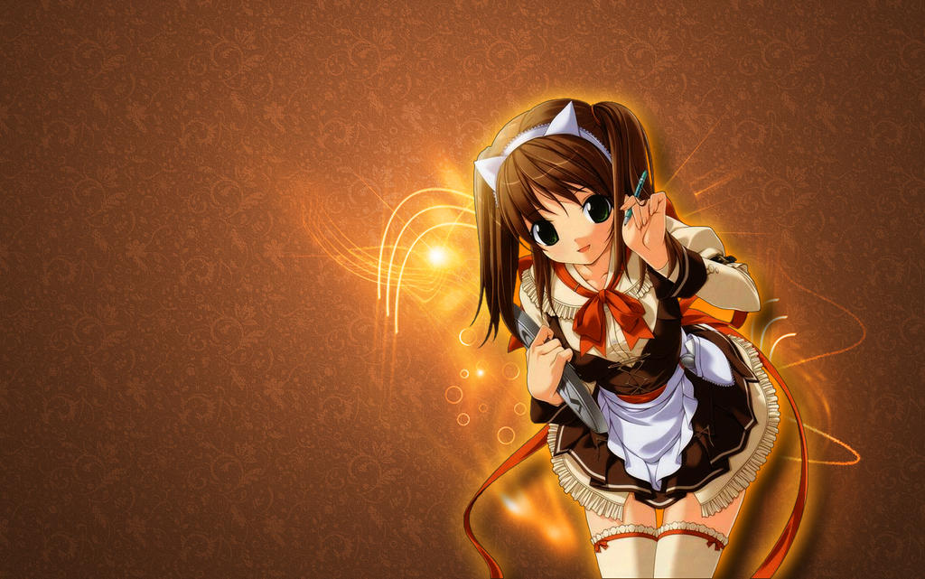 Anime Girl Orange Wallpaper