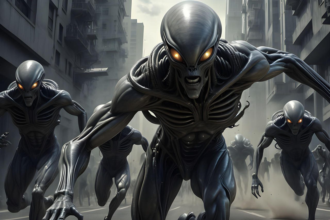Dark Aliens in City by Climaxus on DeviantArt