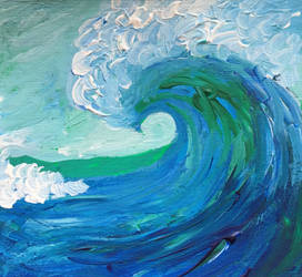 Cresting Wave - acrylic painting