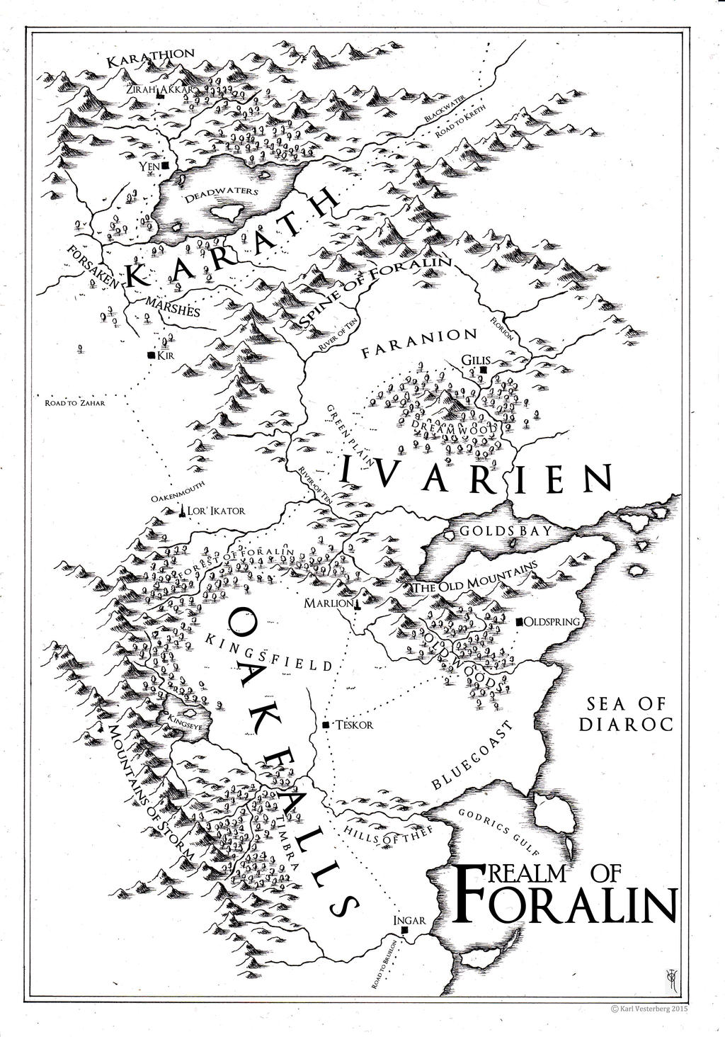 Private Map: the realm of Foralin 2015 by Traditionalmaps
