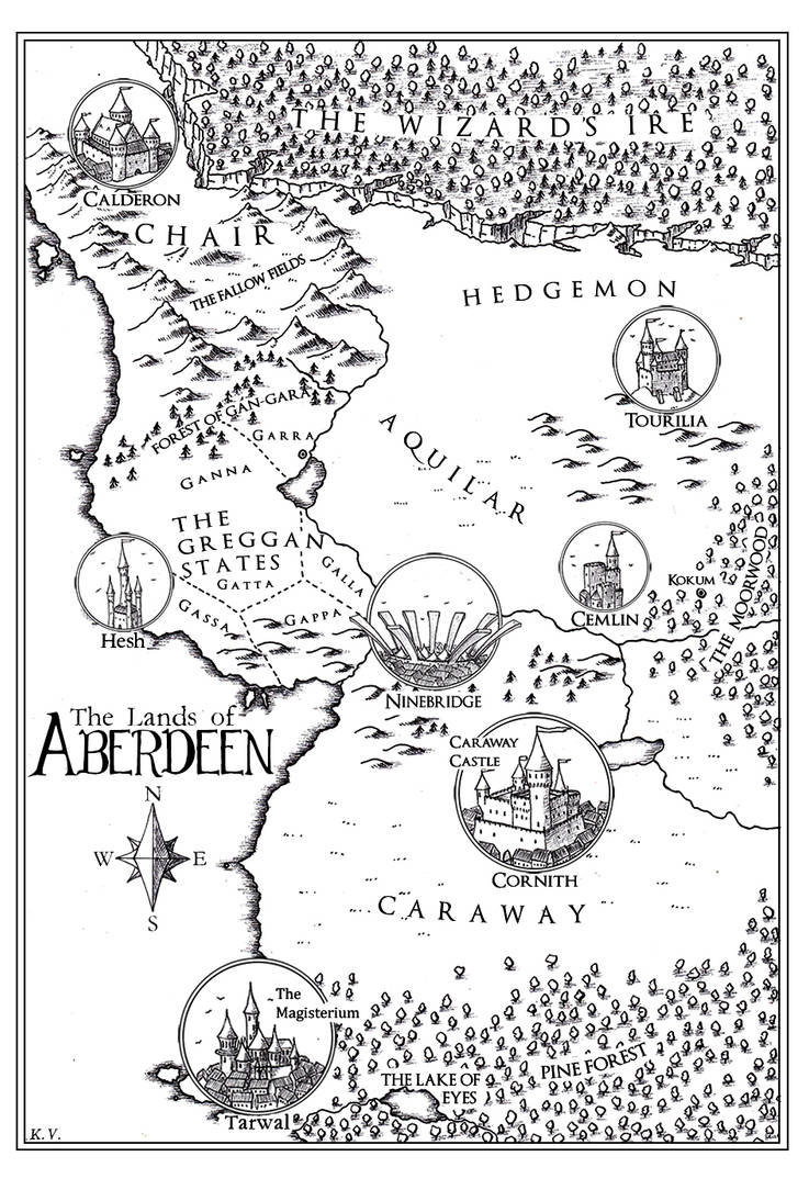 Aberdeen - fantasy map commission 2015 by Traditionalmaps