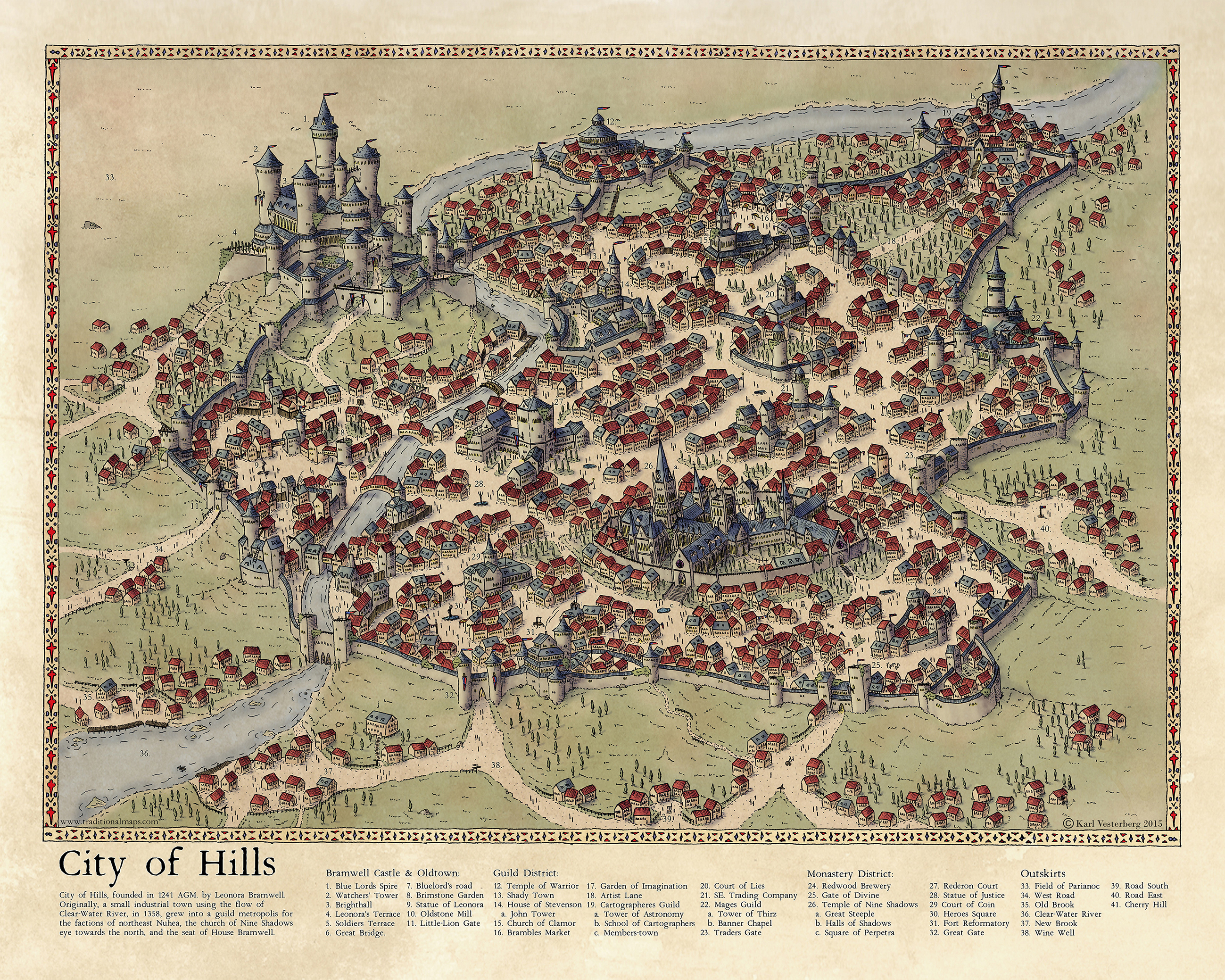 City of Hills 2015: Challenge Map by Traditionalmaps
