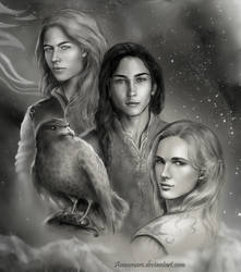 Hunters (detail): Maedhros, Maglor, Finrod