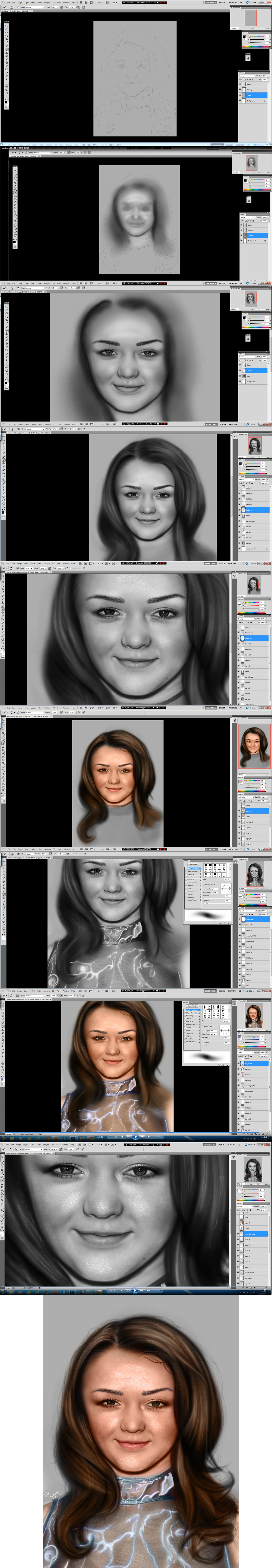 Maisie Williams Painting Process Screenshots