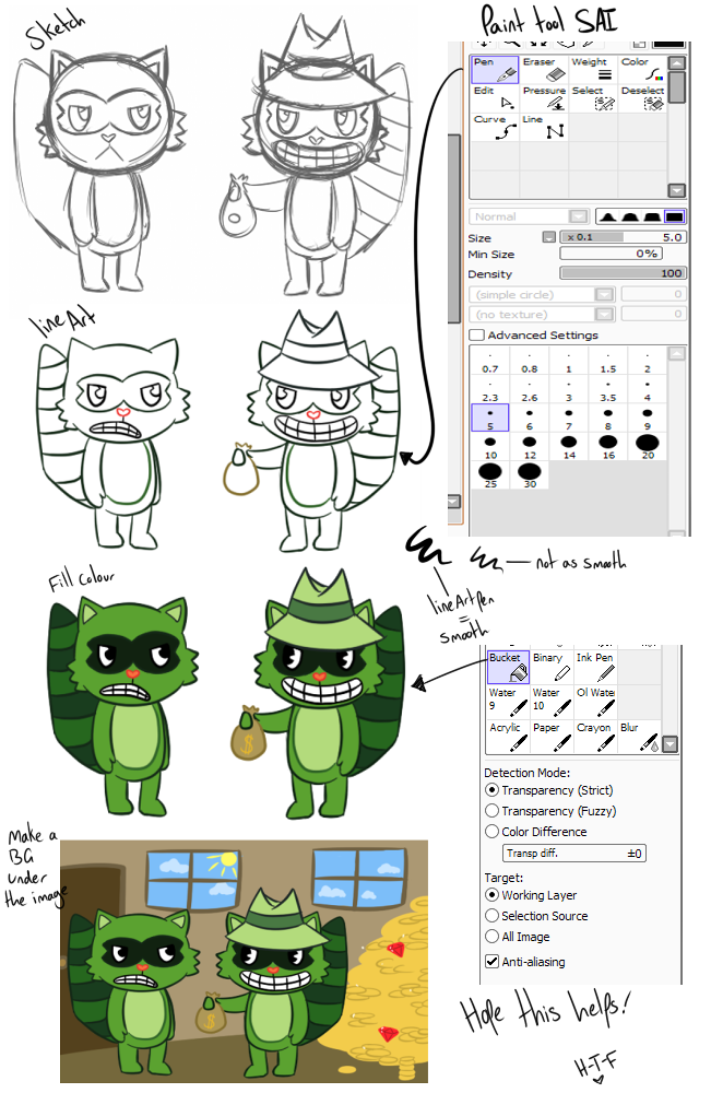HTF style tutorial SAI by H-T-F on DeviantArt