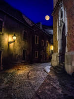 the old town at night