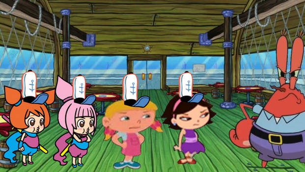 June, Annie, Kat And Ana Get Worked By Mr. Krabs