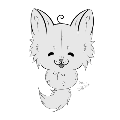 P2U Chibi Wolf Line Art {30 points} by SisAphe