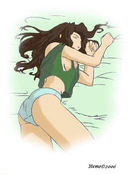 Sleeping girl -color-