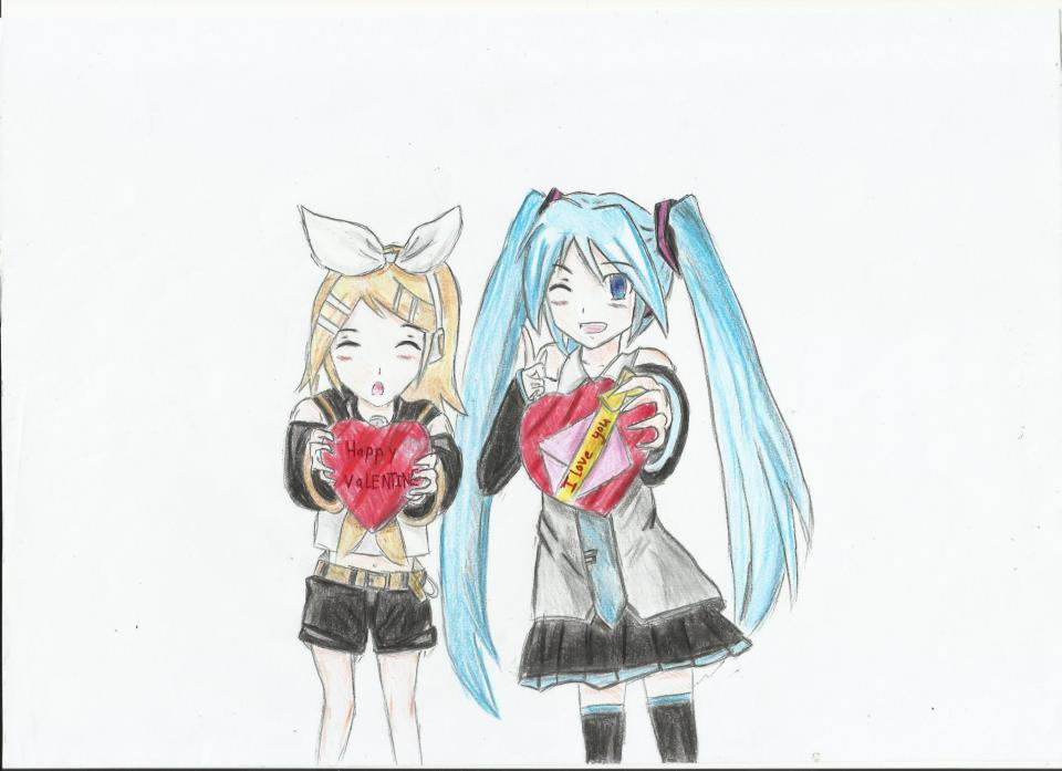 miku and rin ! 2 for a friend by Assylchan on DeviantArt
