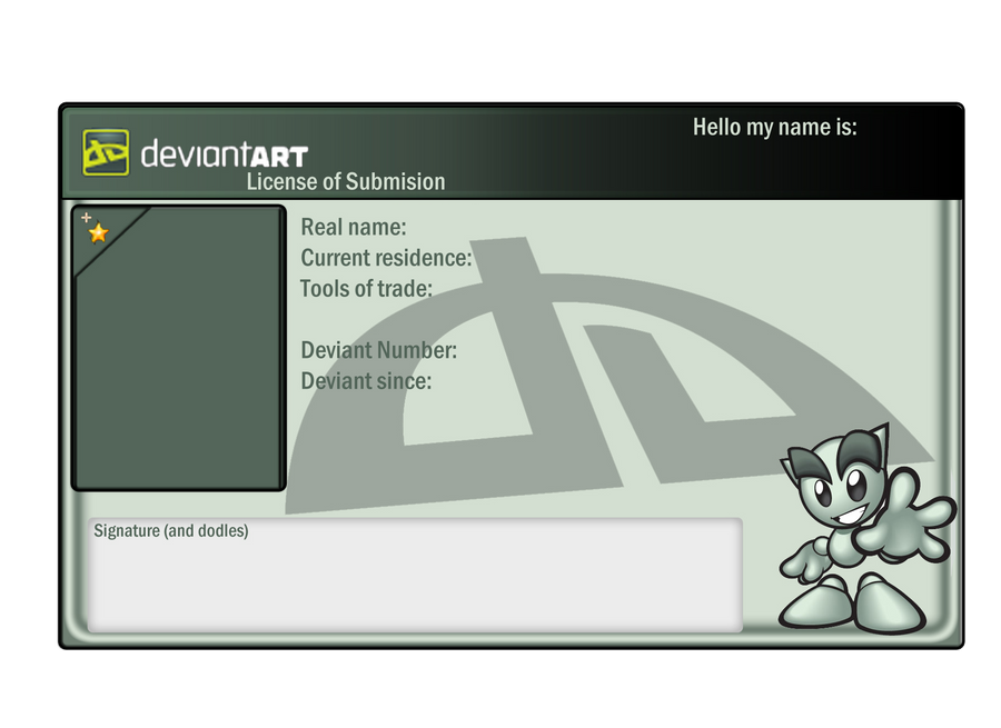 my deviantart card template by RavenVonBloodimir on DeviantArt