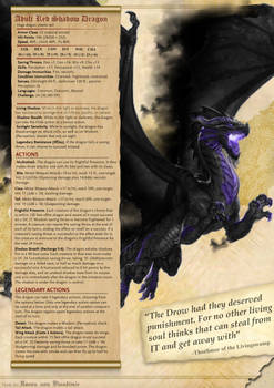 Adult Red Shadow Dragon 5E DnD