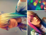 my new rainbow hair. by breaktheSTORM