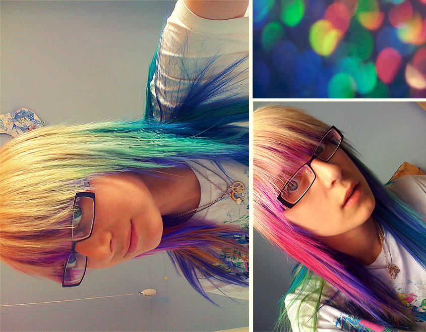 my new rainbow hair.