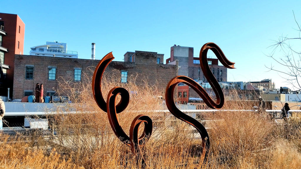 NYC High Line Train Track Sculpture