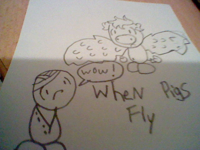 School Drawing: when pigs fly