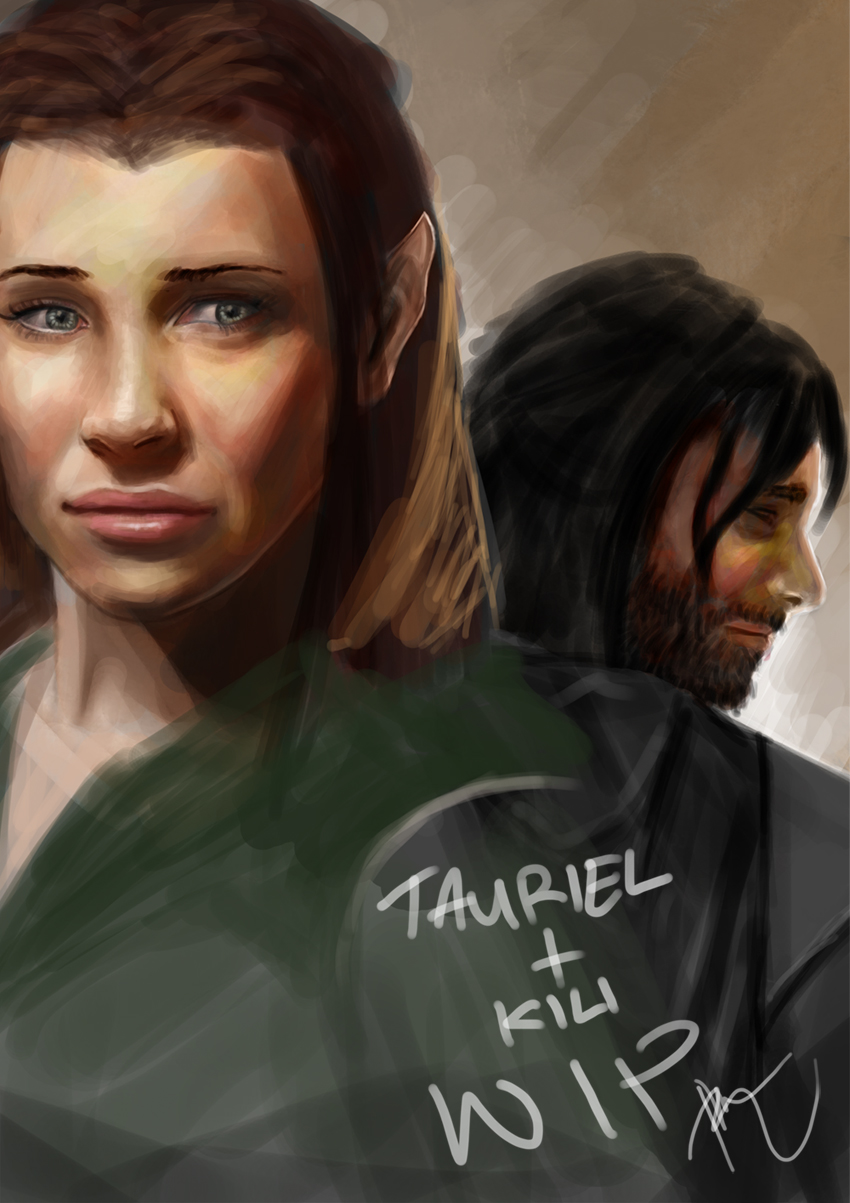 Tauriel + Kili WIP