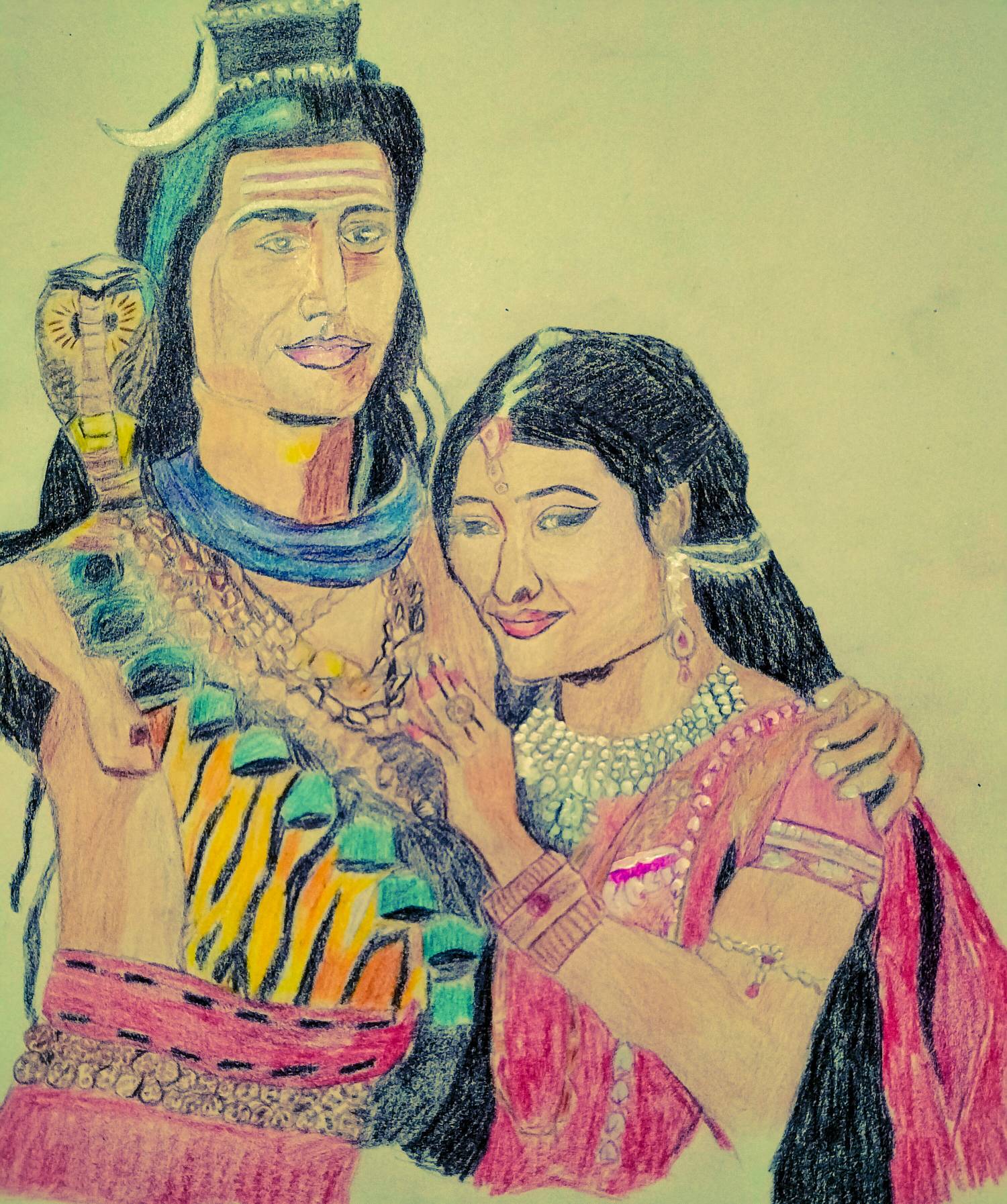 Lord Shiva painting with parvati by artiartsketch on DeviantArt
