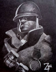 Soldier portrait [black paper drawing practice]