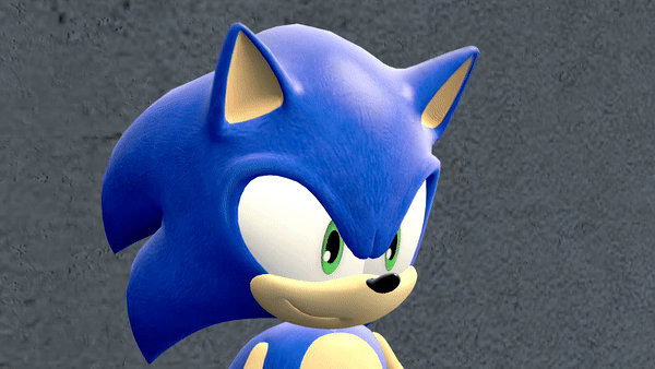 Sonic wiggling his ears and eyebrows (SFM)