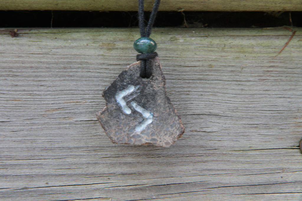 Agatized Dinosaur Bone Rune Necklace by EponasSong1 on DeviantArt