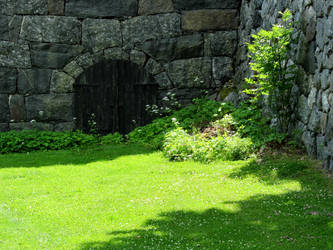 Stone wall with gate