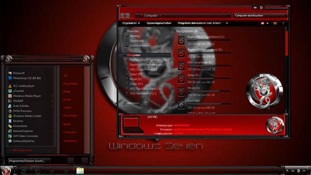DragonInRedBlack Desktop Theme for Windows 7