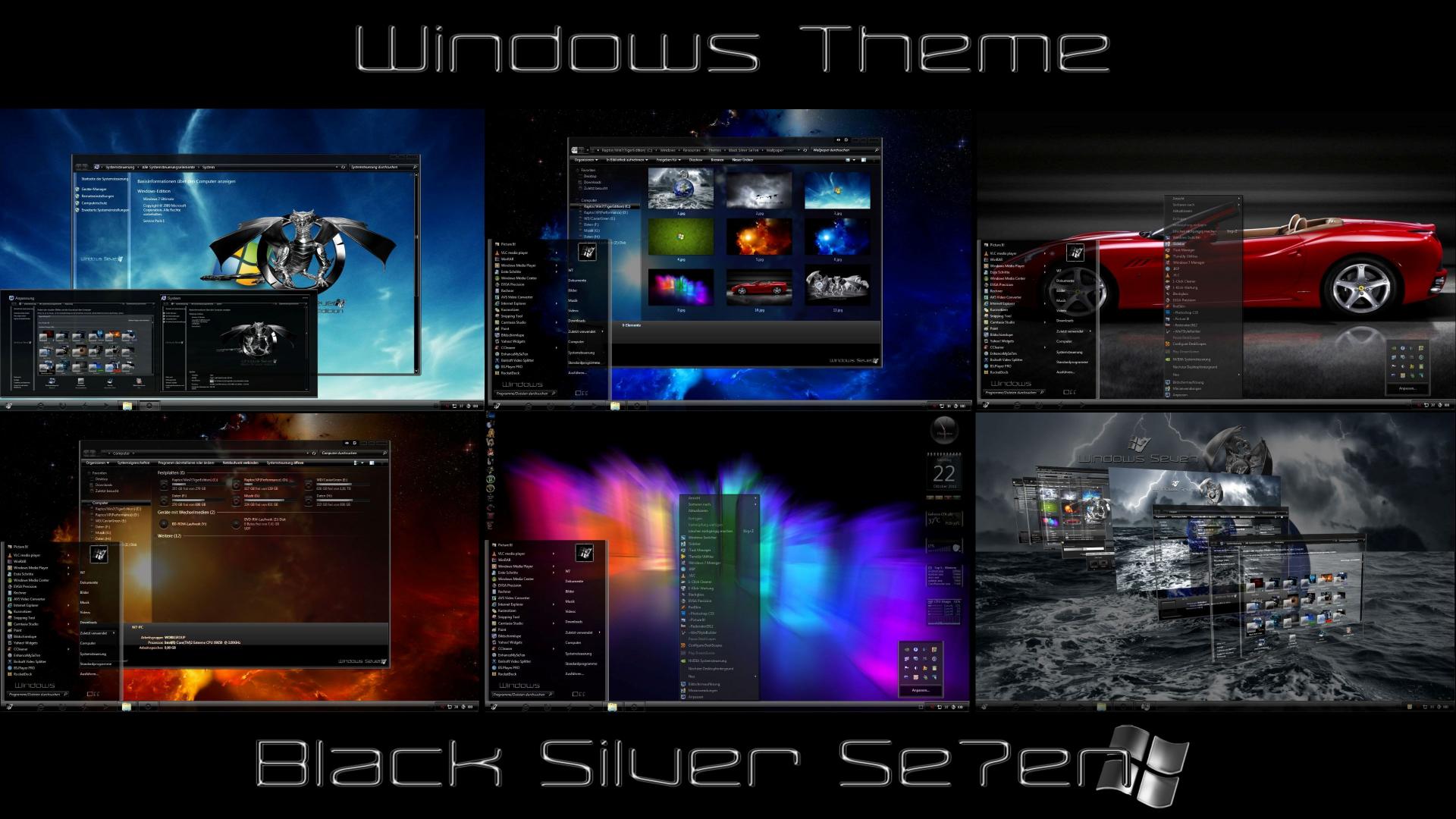 Black Silver Se7en Desktop Theme For Windows 7 By Ionstorm01 On