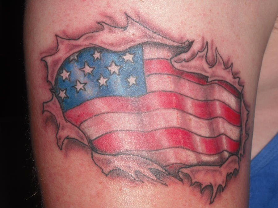 US flag tattoo