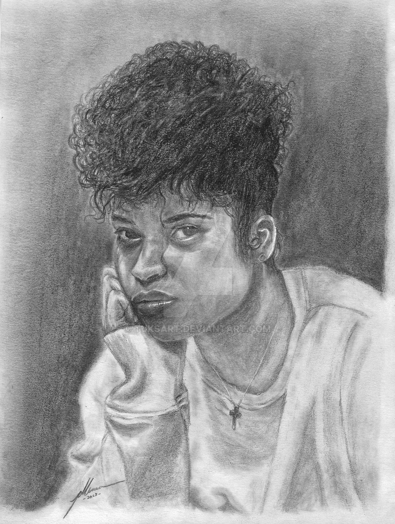 Ella Mai Portrait Sketch (2018) by tuksart on DeviantArt