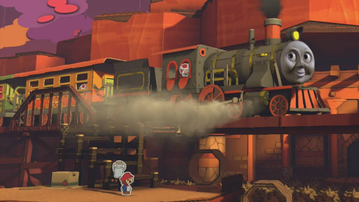 The paper Mario Color splash train in ttte style by Stromforce60 on ...