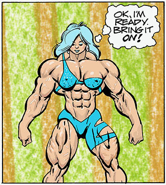 Quadra-blu in her Circ De Strengths outfit