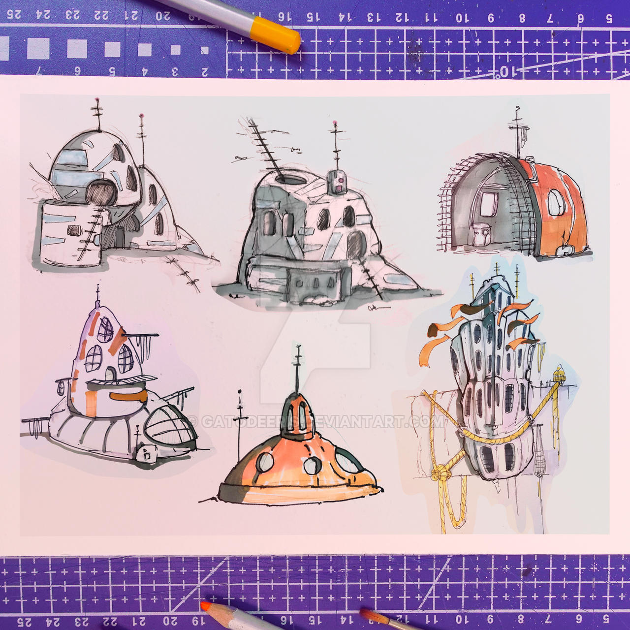 Alien house conceptart by GatodeEris on DeviantArt