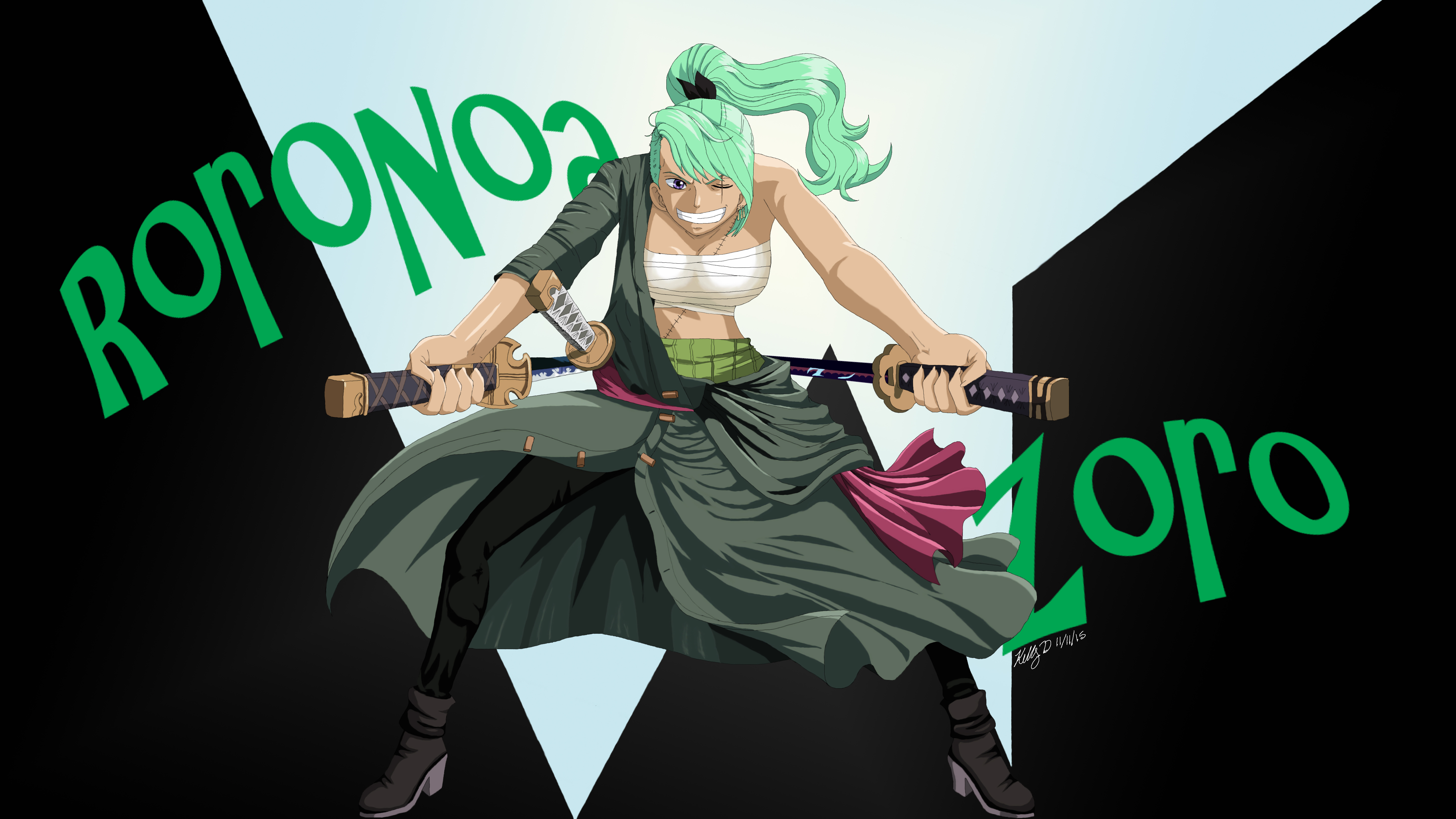 Roronoa Zora? Zoro Genderbend, more Strawhats coming soon :) : r/OnePiece