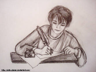 Boy writing