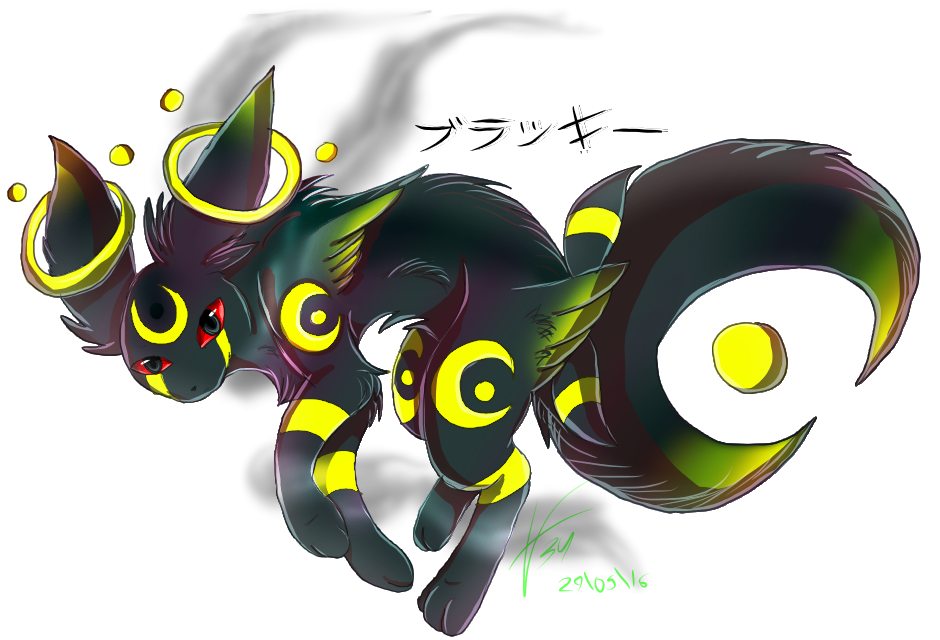 Eevee evolved into Umbreon by GlassPanda on DeviantArt