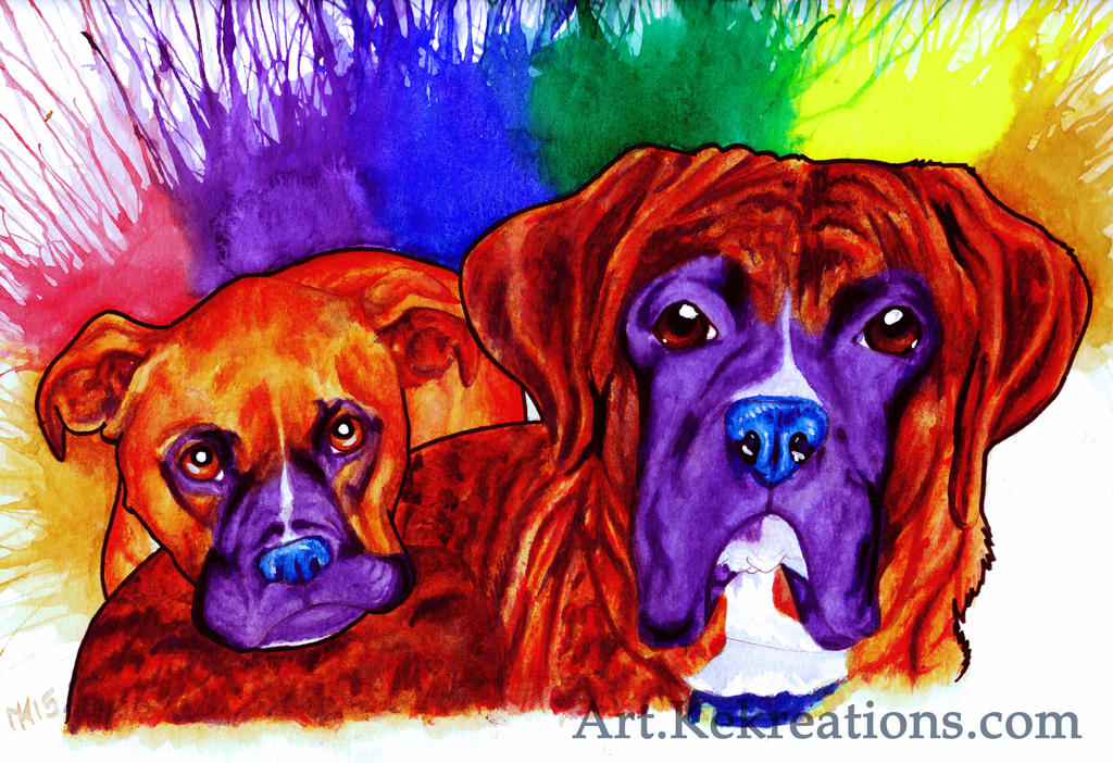 Deviantart Boxer Dog 2 Boxers portrait by Kekreations on DeviantArt